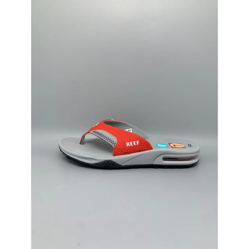 Reef Fanning Tailgate Gray Red Bottle Opener Sandals  Men's Sz 7